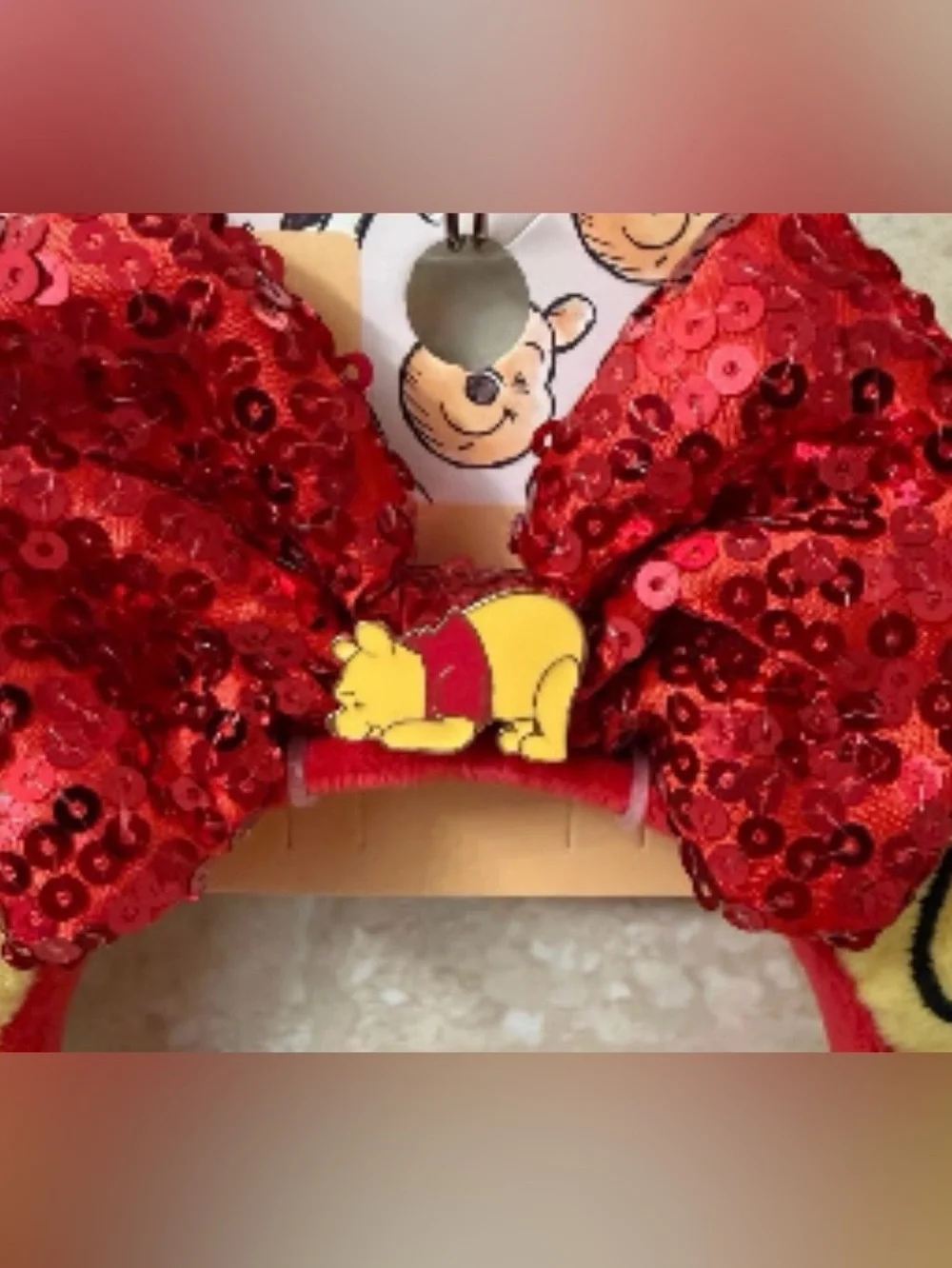 Disney x Primark Winnie The Pooh Ears Headband with Sequin Bow - NWT